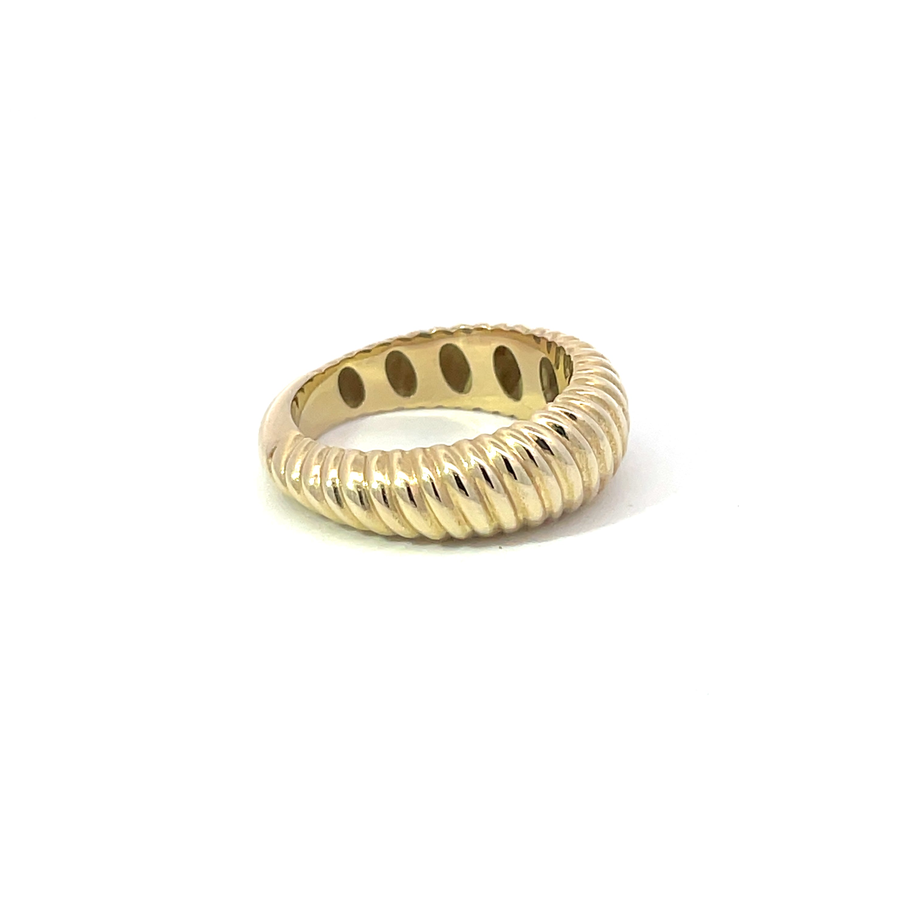 9ct Yellow Gold Ribbed Dress Ring
