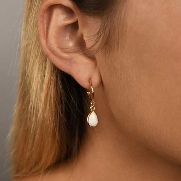 Vontreskow Yellow Gold Plated Opal Earrings