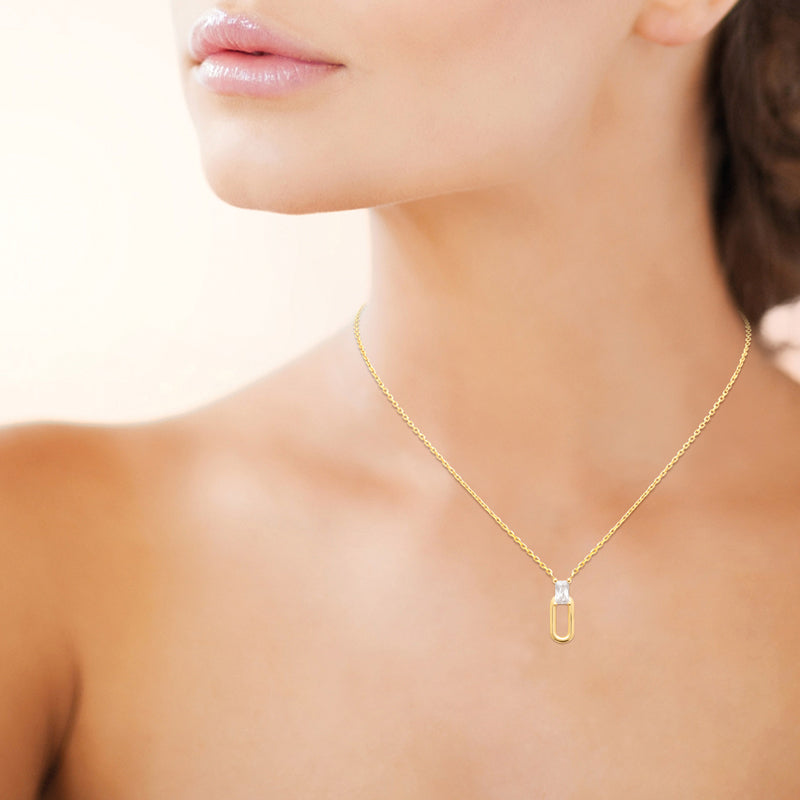 18ct Yellow Gold Plated CZ Necklace