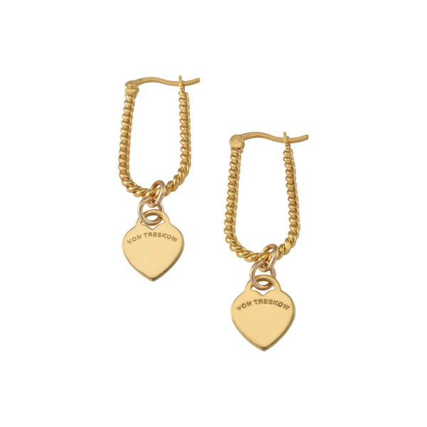 Vontreskow Yellow Gold Plated Heart Earrings