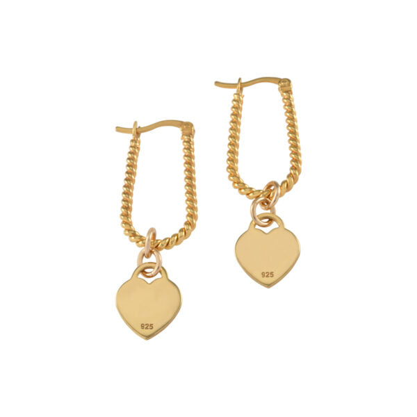 Vontreskow Yellow Gold Plated Heart Earrings