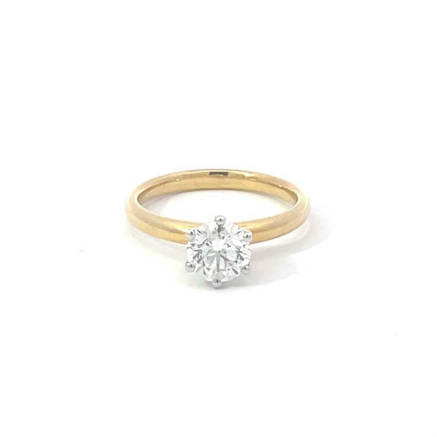 18ct Yellow Gold Diamond Solitaire Ring