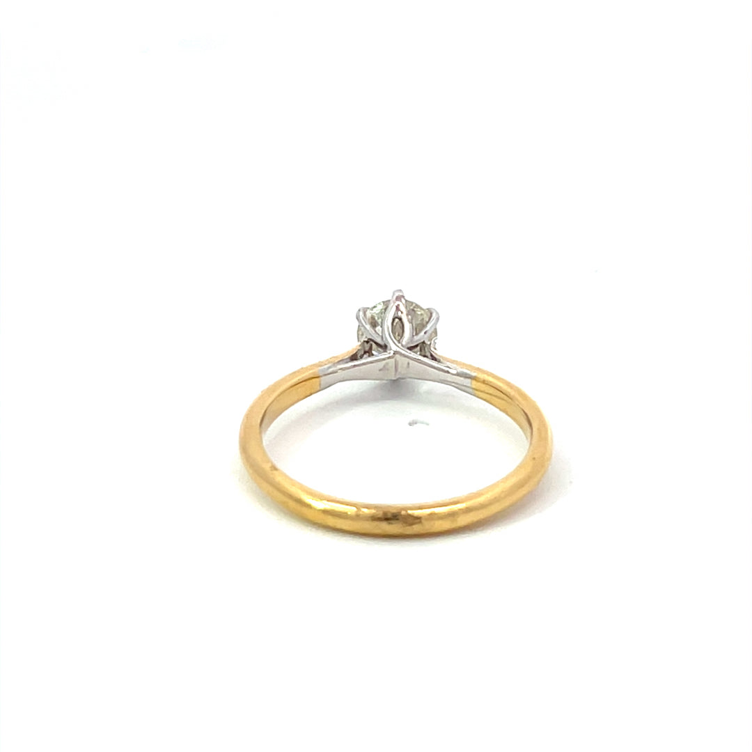 18ct Yellow Gold Diamond Solitaire Ring