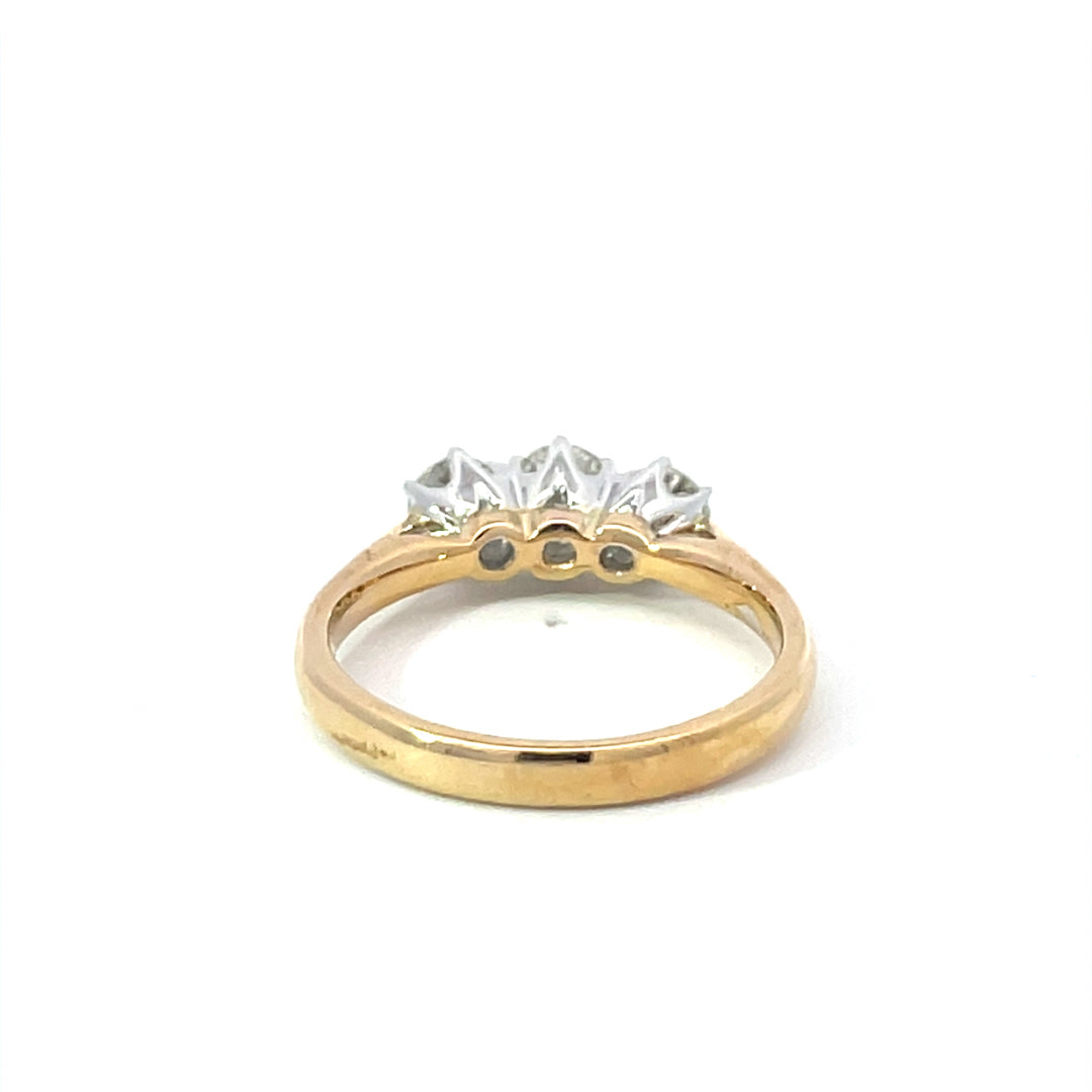 9ct Yellow Gold Diamond Trilogy Ring