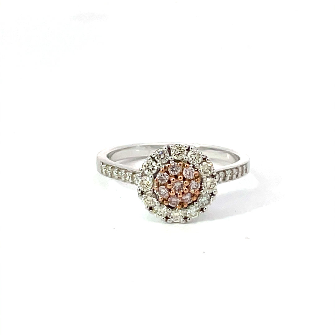 9ct White Gold Pink Diamond Ring