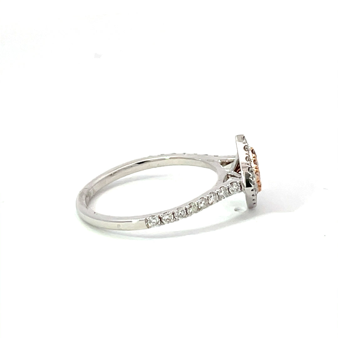18ct White & Rose Gold Pink Diamond Cluster Ring