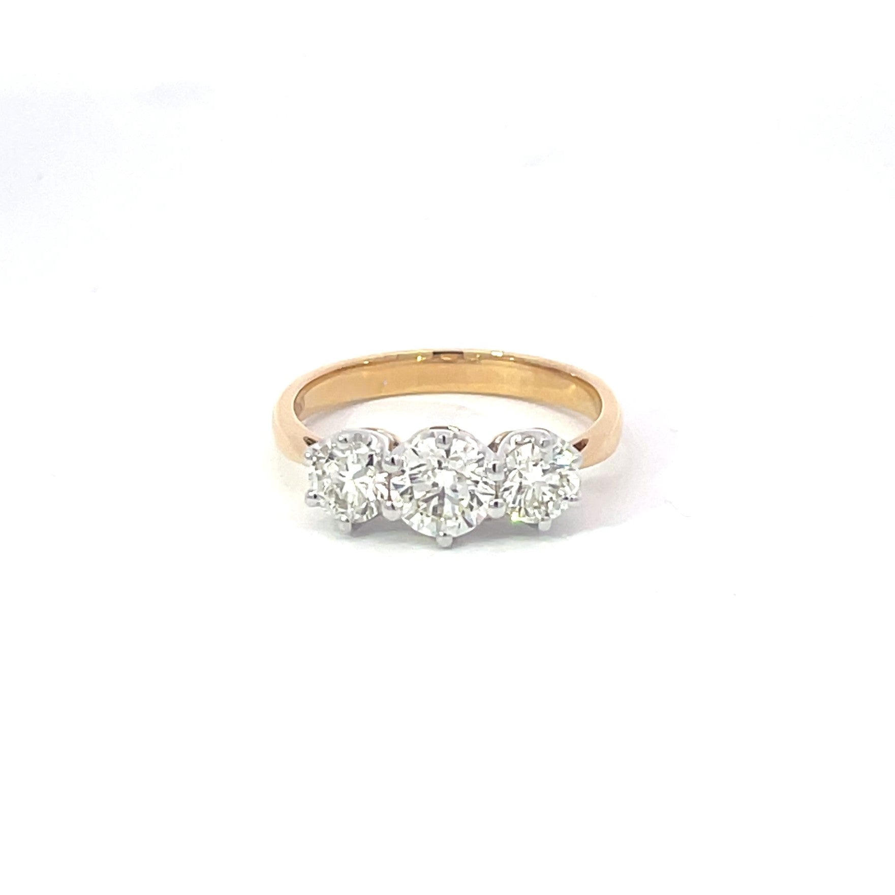 18ct Yellow Gold Trilogy Diamond Ring