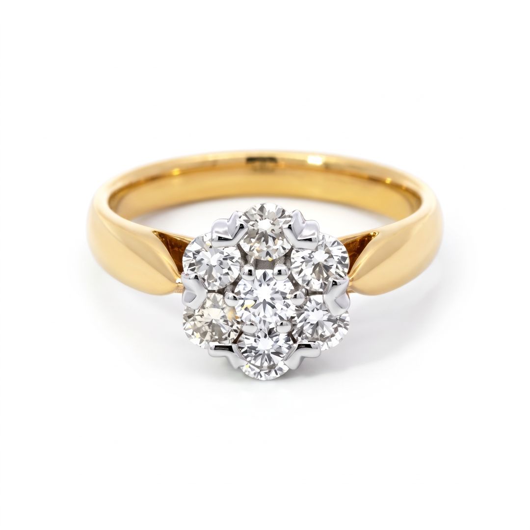 18ct Yellow Gold Diamond Cluster Ring