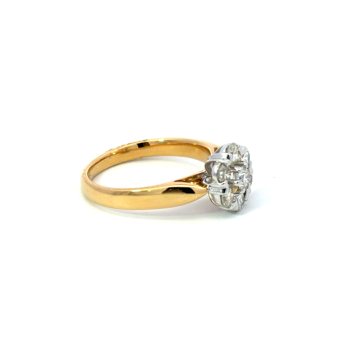 18ct Yellow Gold Diamond Cluster Ring