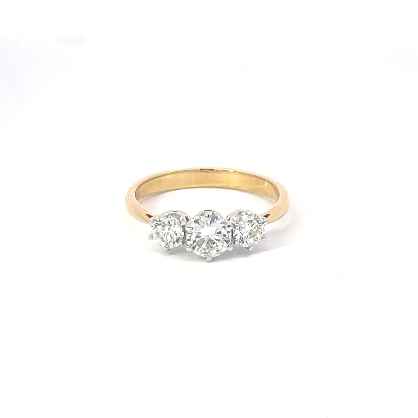 18ct Yellow Gold Diamond Trilogy Ring