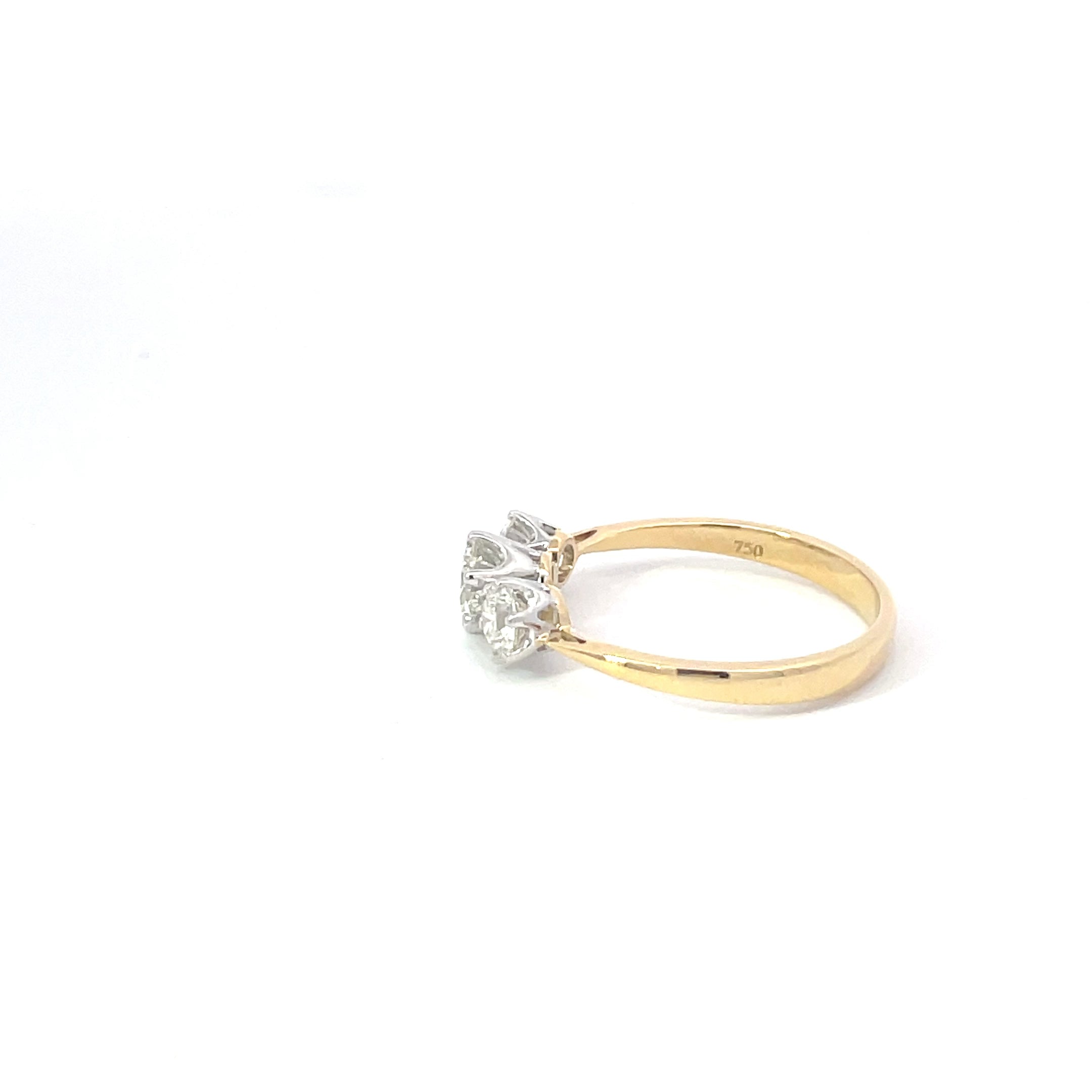 18ct Yellow Gold Diamond Trilogy Ring