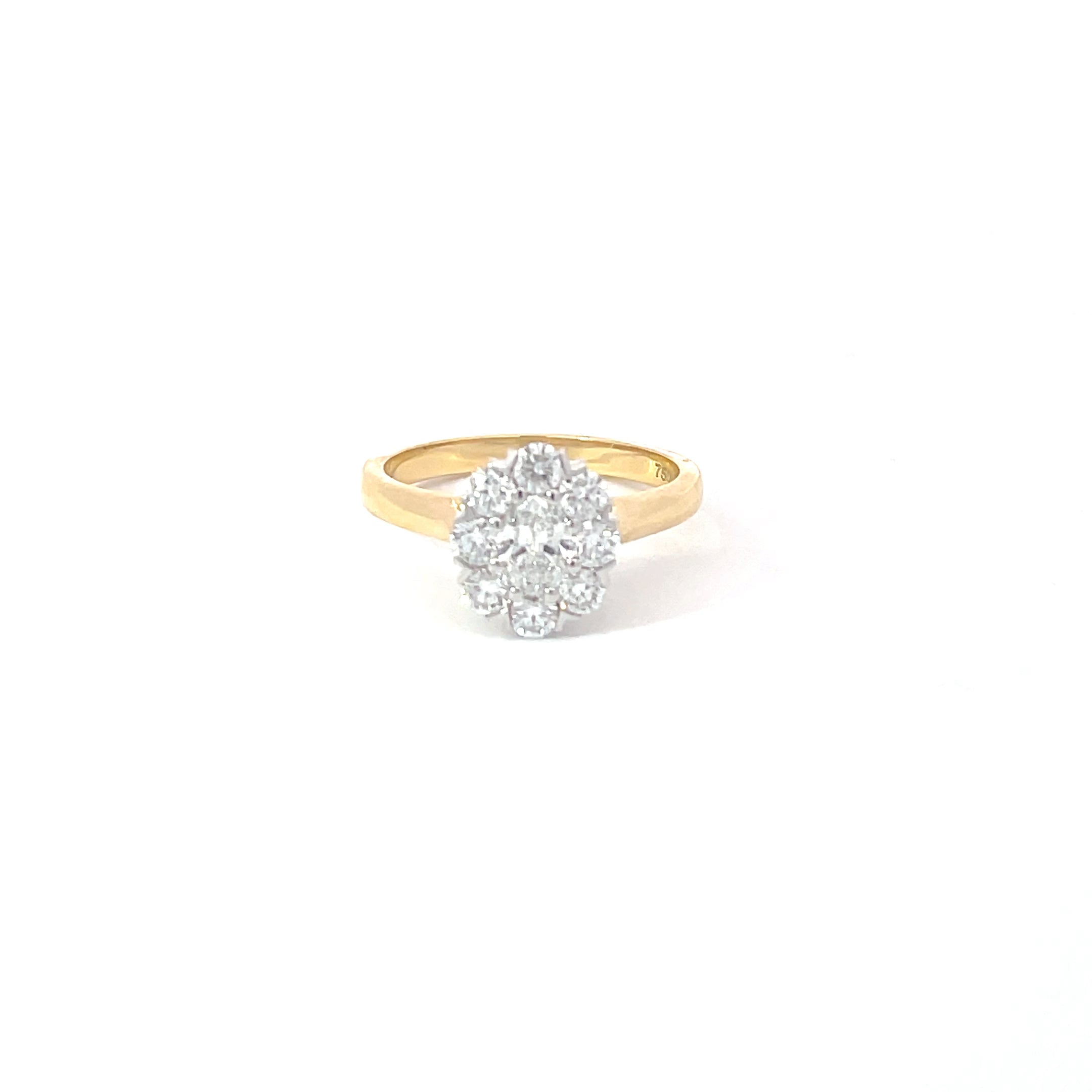 18ct Yellow Gold Oval Diamond Ring