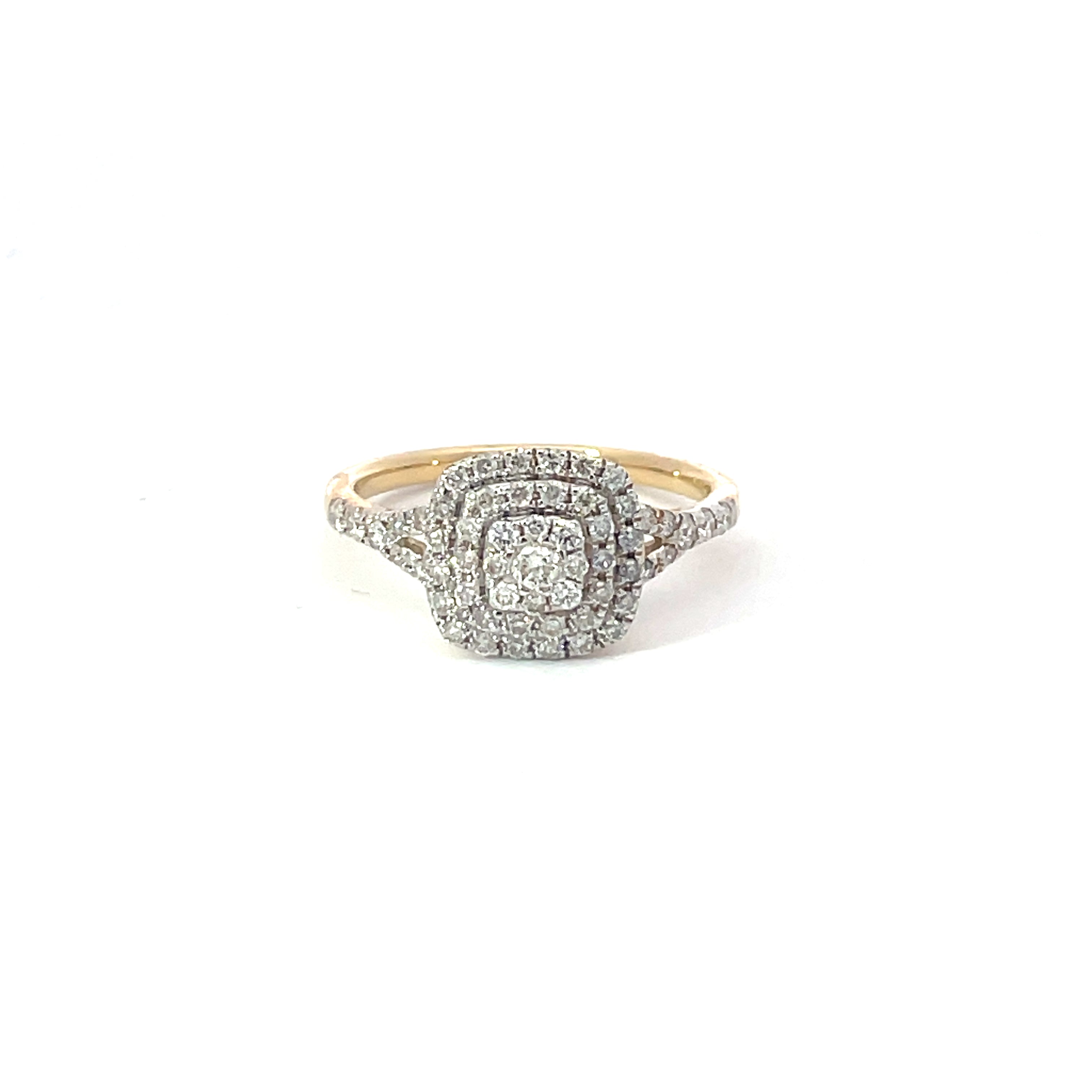 9ct Yellow Gold Diamond Ring