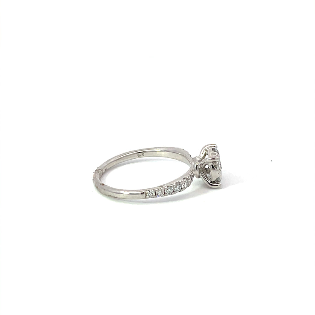 9ct White Gold Lab Grown Diamond Ring