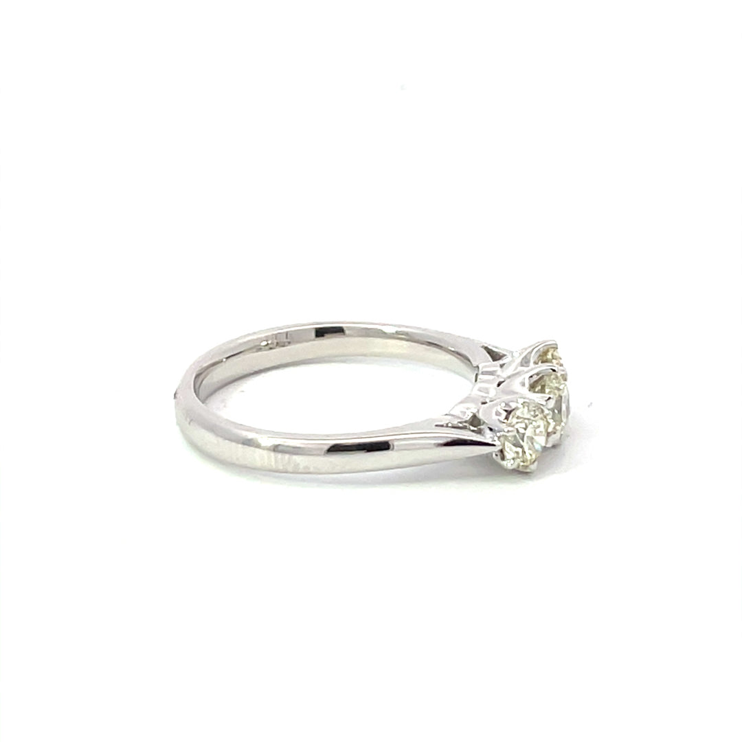 9ct White Gold Diamond Trilogy Ring