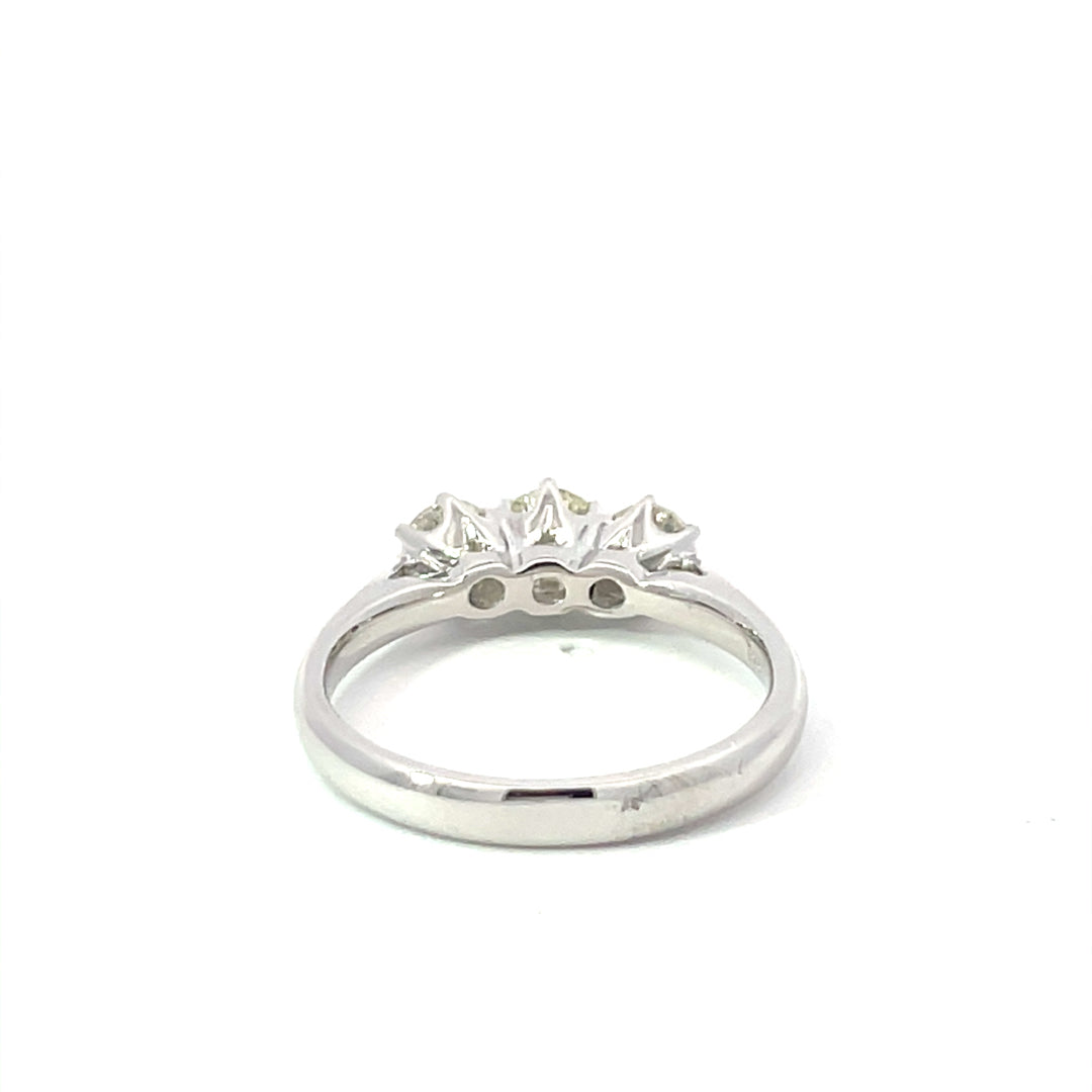 9ct White Gold Diamond Trilogy Ring