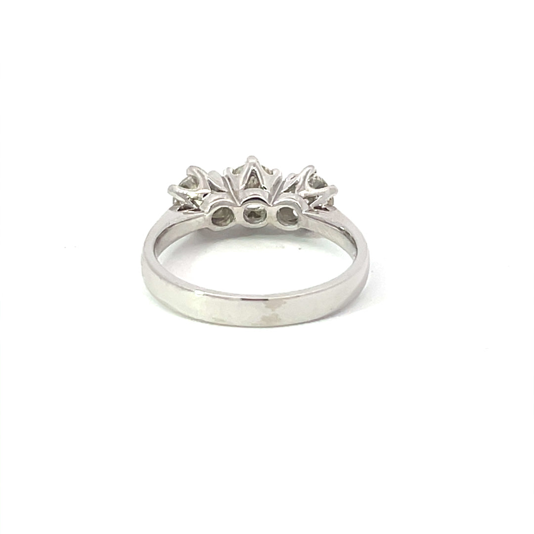 18ct White Gold Diamond Trilogy Ring