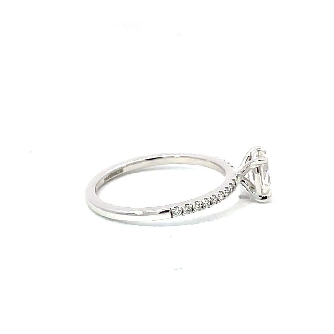 9ct White Gold Oval Diamond Solitaire Ring