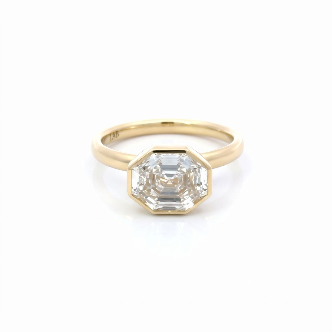 9ct Yellow Gold Lab Grown Octagonal Diamond Ring