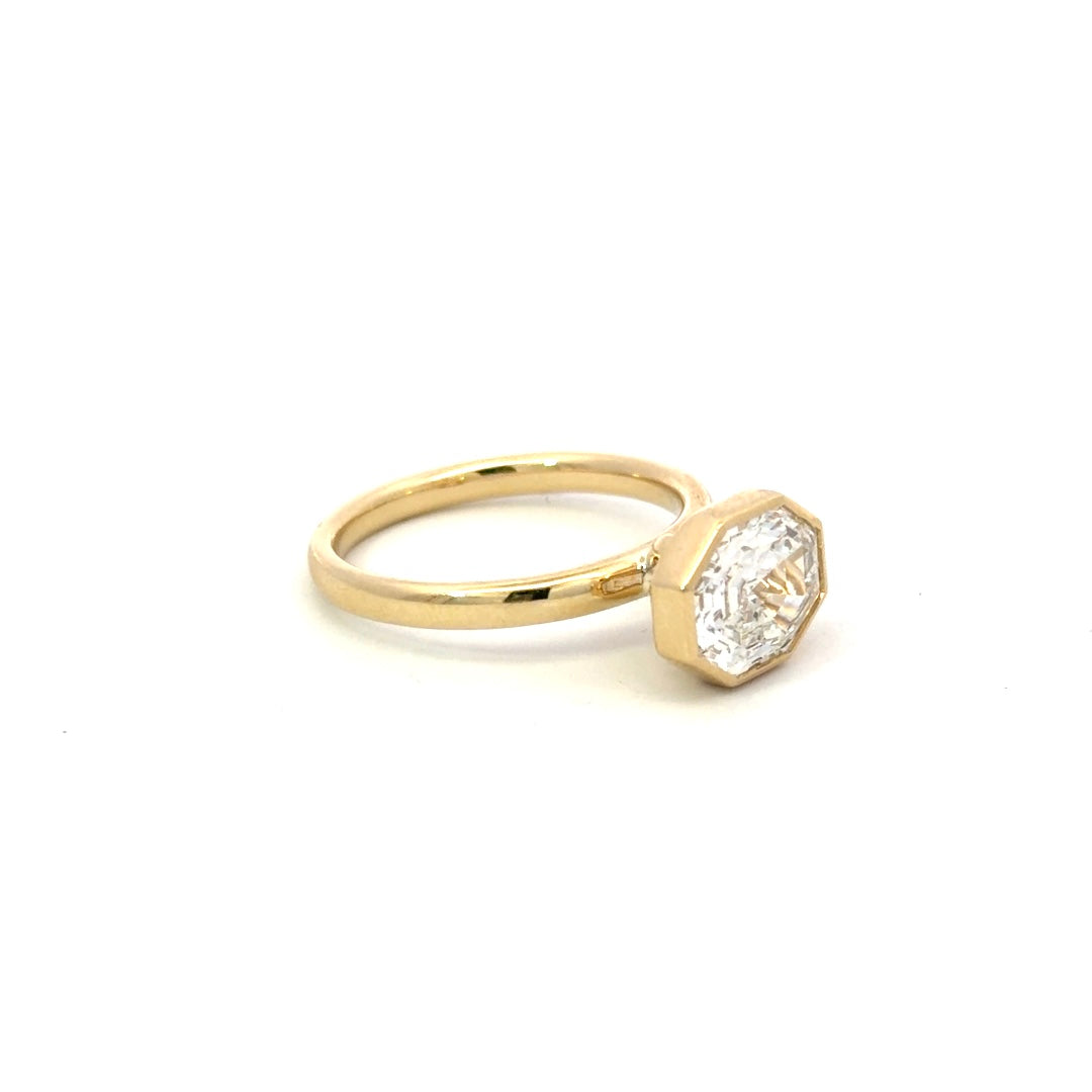 9ct Yellow Gold Lab Grown Octagonal Diamond Ring
