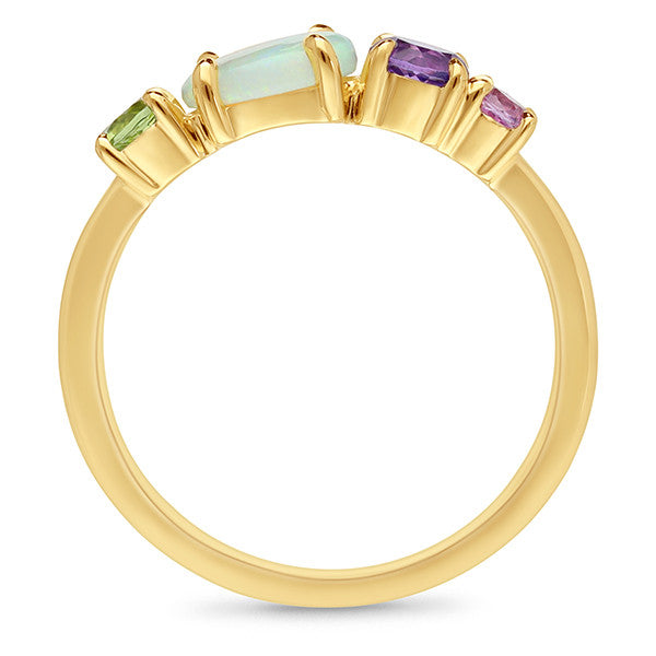 9ct Yellow Gold Multi Stone Ring