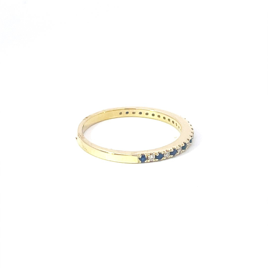 9ct Yellow Gold Sapphire & Diamond Ring