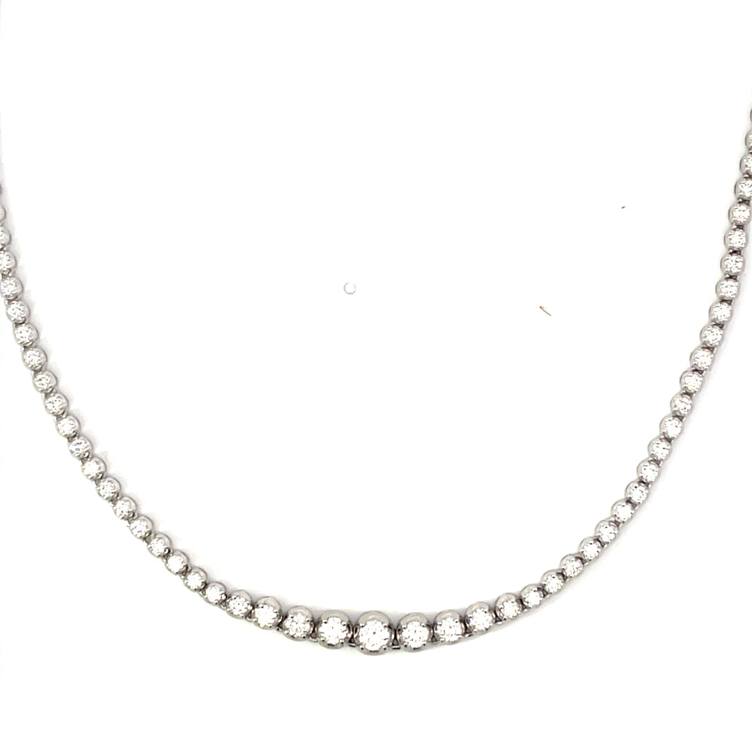 18ct White Gold Diamond Tennis Necklace