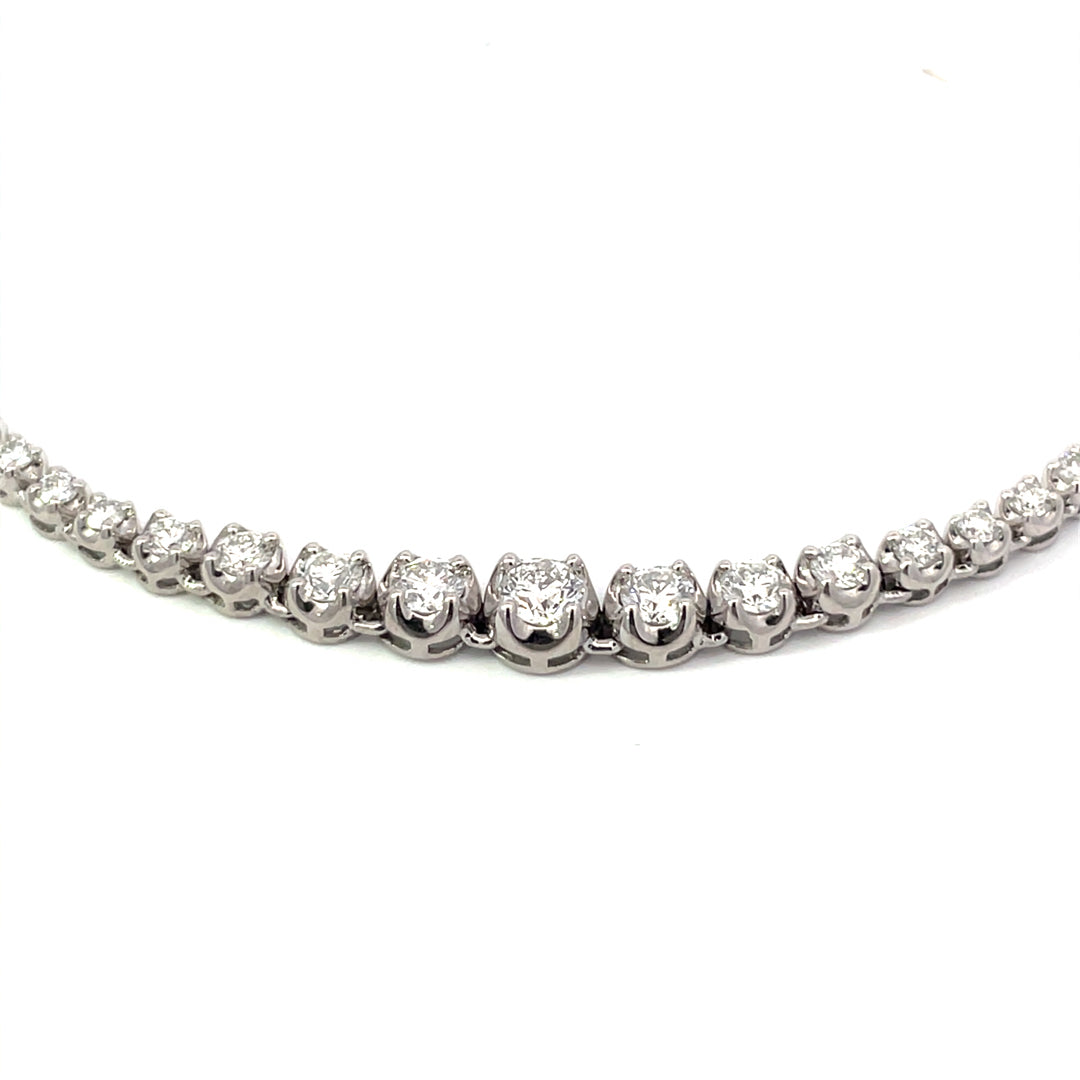 18ct White Gold Diamond Tennis Necklace