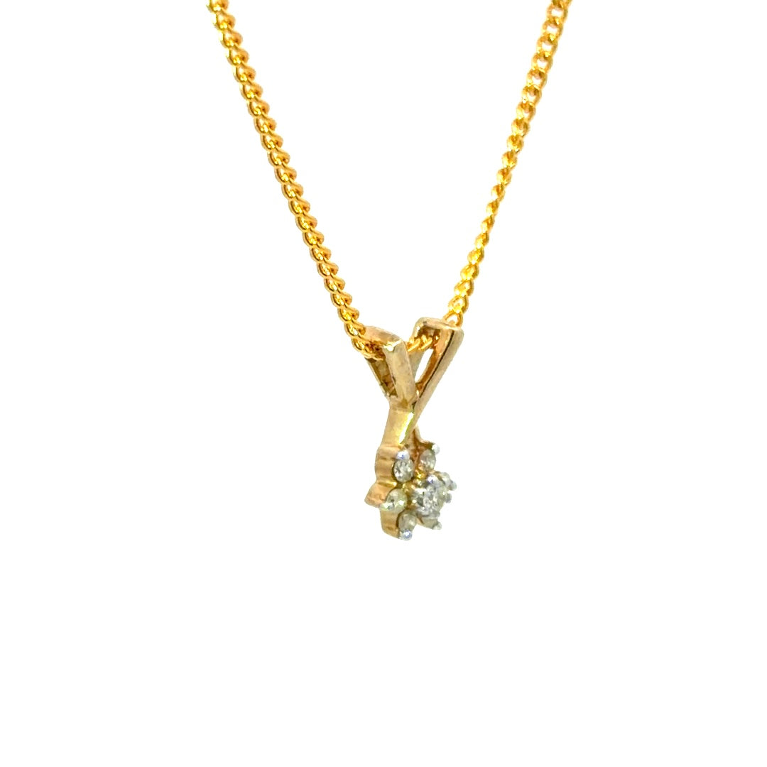 9ct Yellow Gold Diamond Pendant