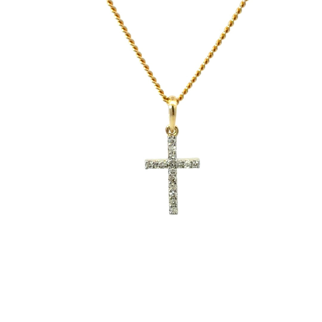 9ct Yellow Gold Diamond Pendant