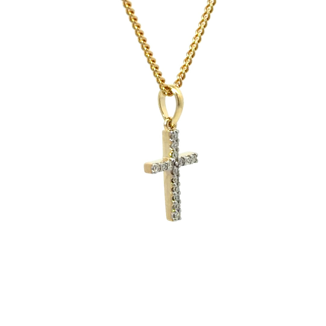 9ct Yellow Gold Diamond Pendant