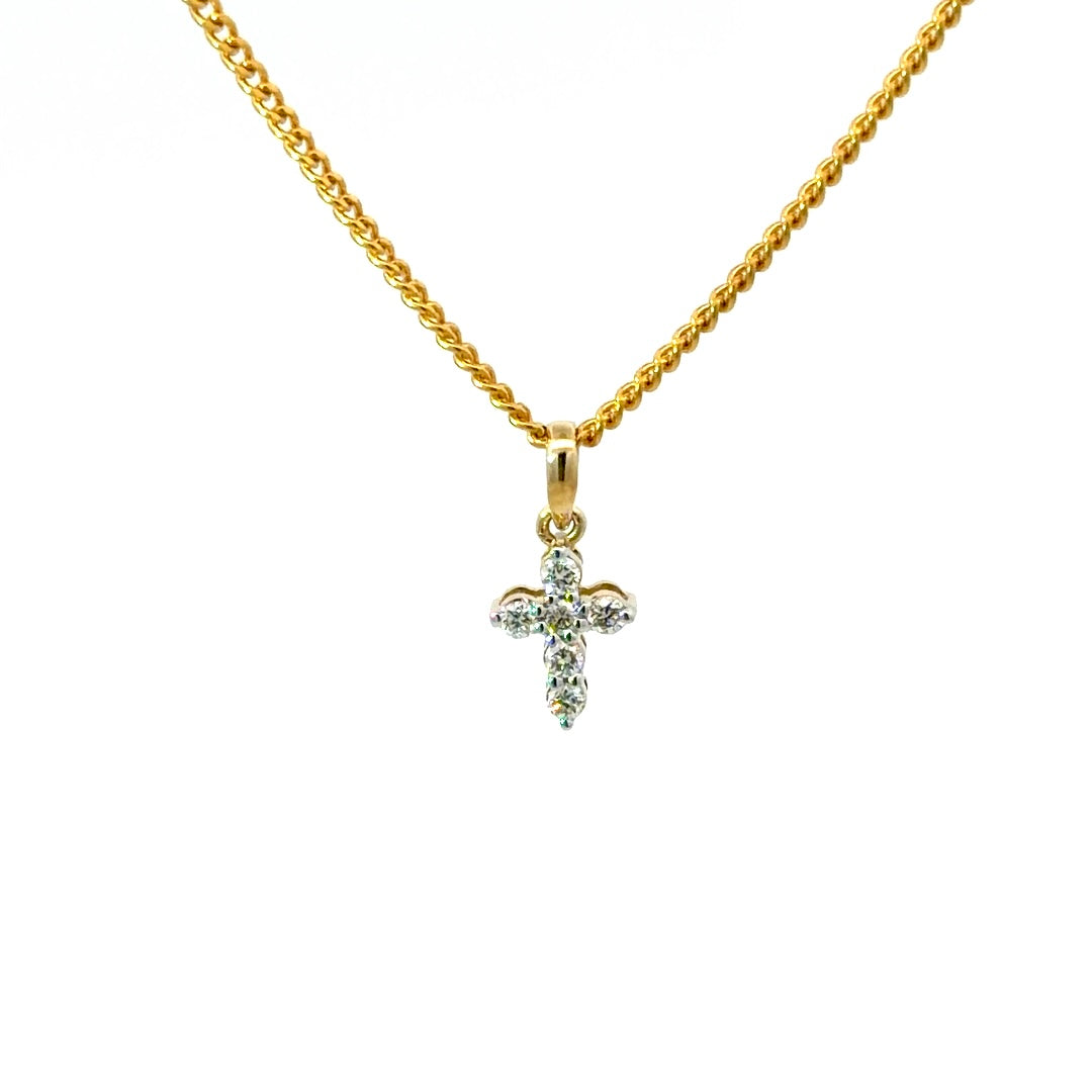 9ct Yellow Gold Diamond Pendant