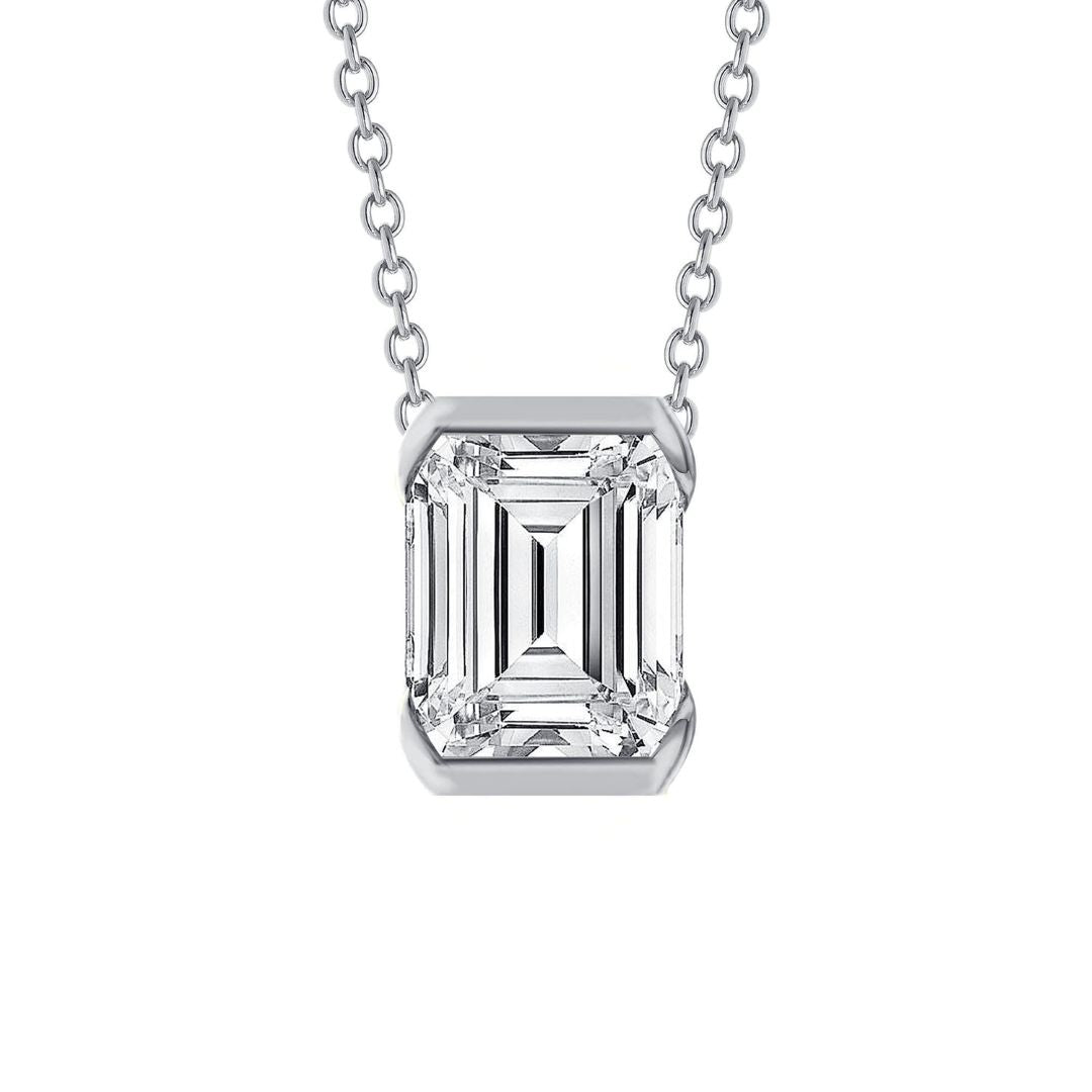 9ct White Gold Lab Grown Diamond Necklace