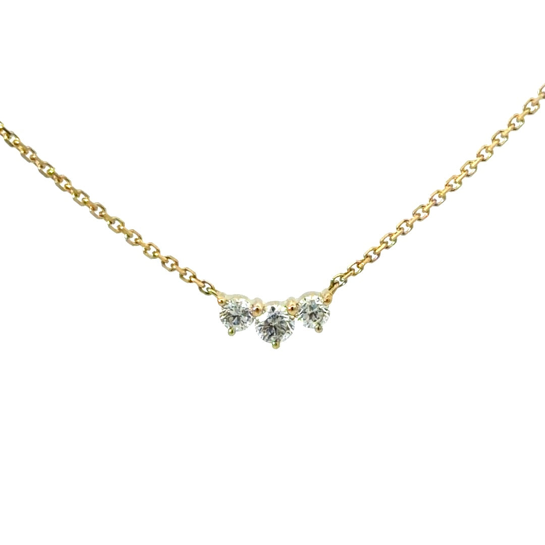9ct Yellow Gold Diamond Necklace