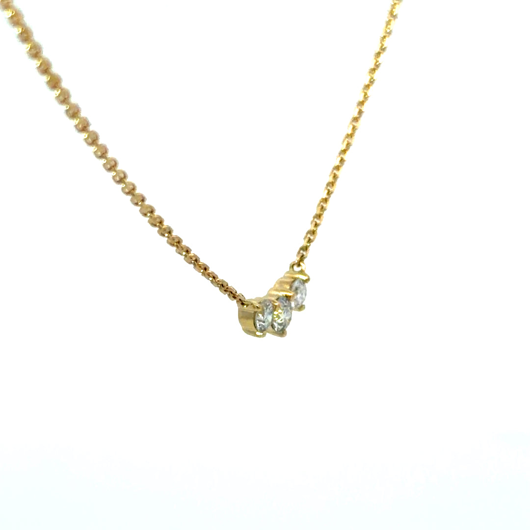9ct Yellow Gold Diamond Necklace