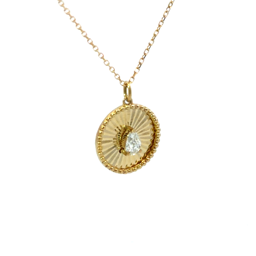 9ct Yellow Gold Lab Diamond Necklace