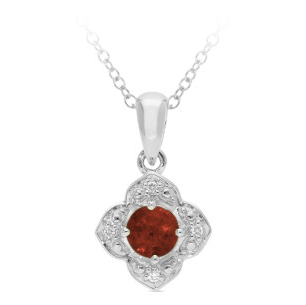 9ct White Gold Ruby Pendant