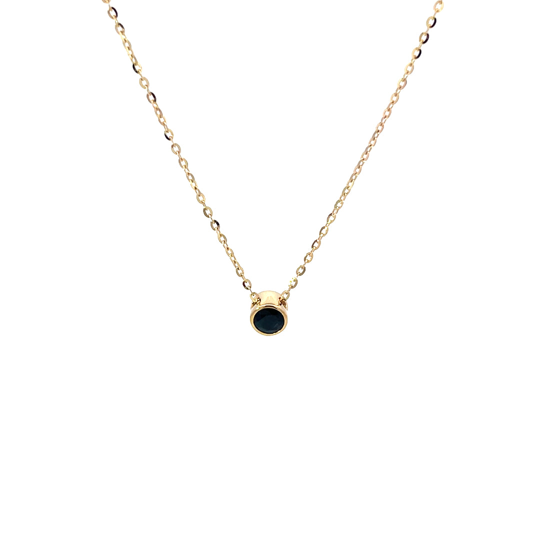 9ct Yellow Gold Sapphire Necklace