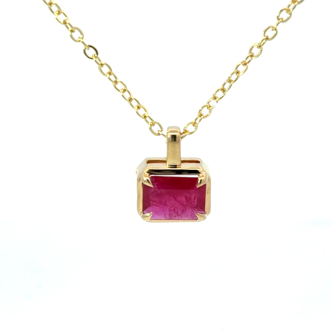 9ct Yellow Gold Ruby Pendant