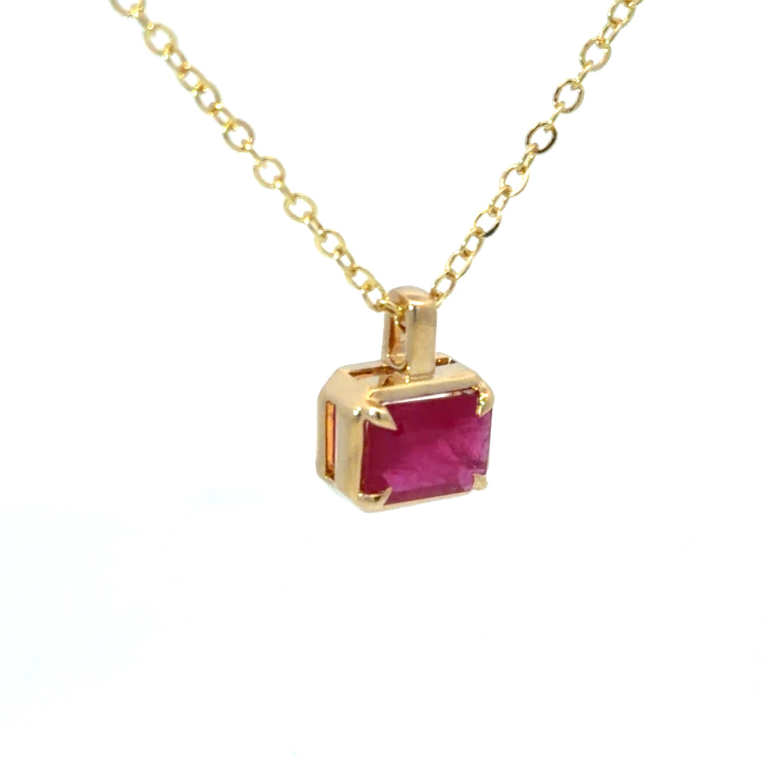 9ct Yellow Gold Ruby Pendant
