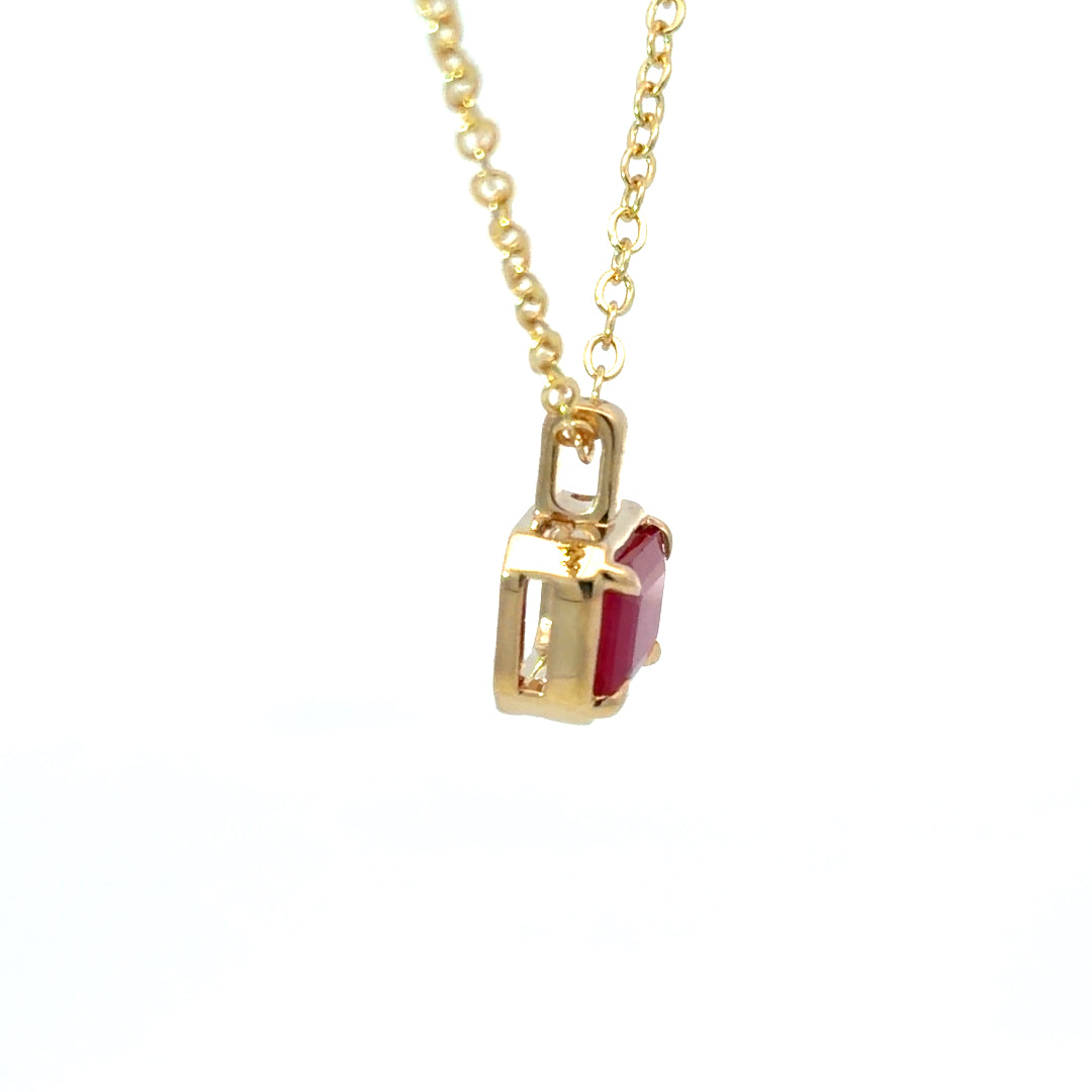 9ct Yellow Gold Ruby Pendant