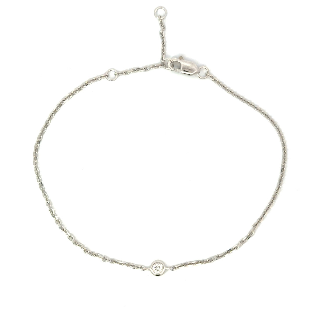 9ct White Gold Diamond Bracelet