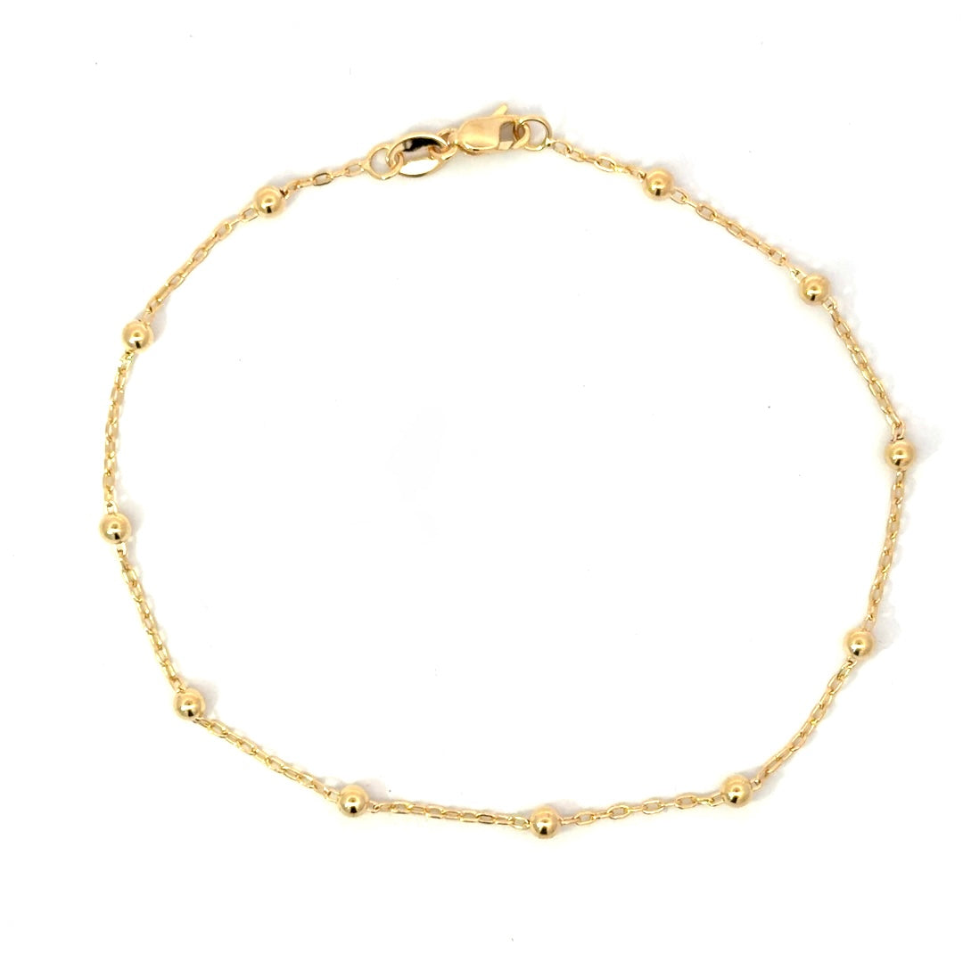 9ct Yellow Gold Ball Bracelet