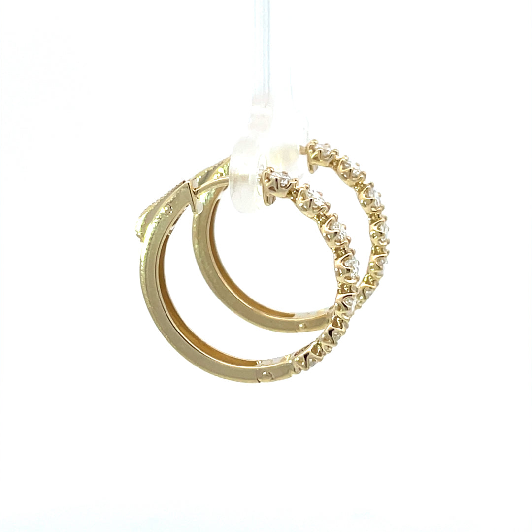 9ct Yellow Gold Diamond Hoops