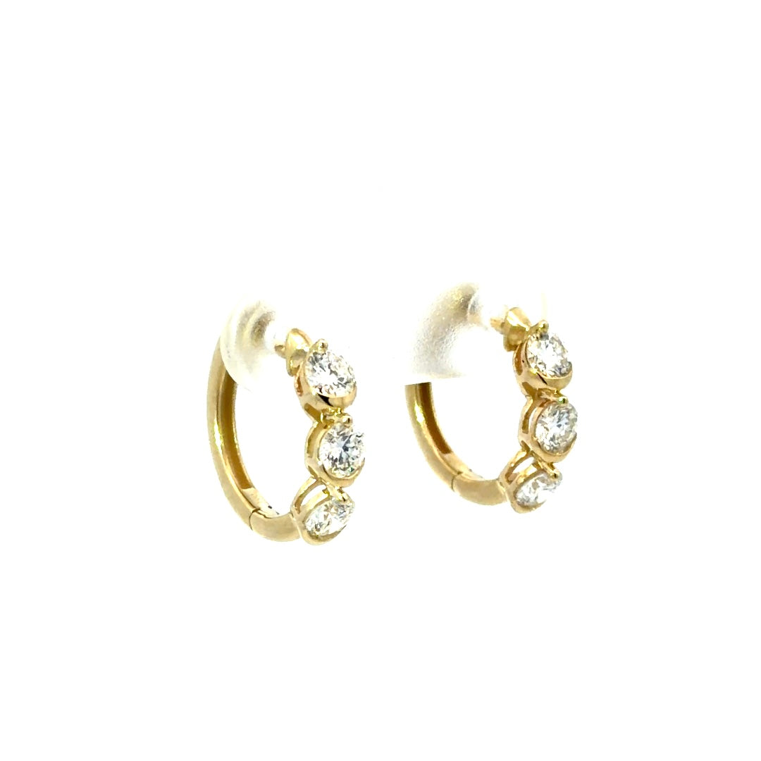 9ct Yellow Gold Lab Grown Diamond Earrings