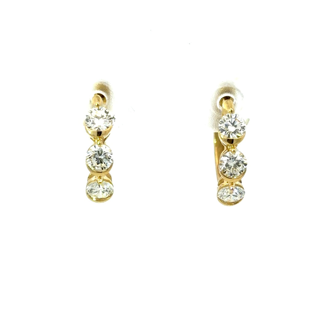 9ct Yellow Gold Lab Grown Diamond Earrings