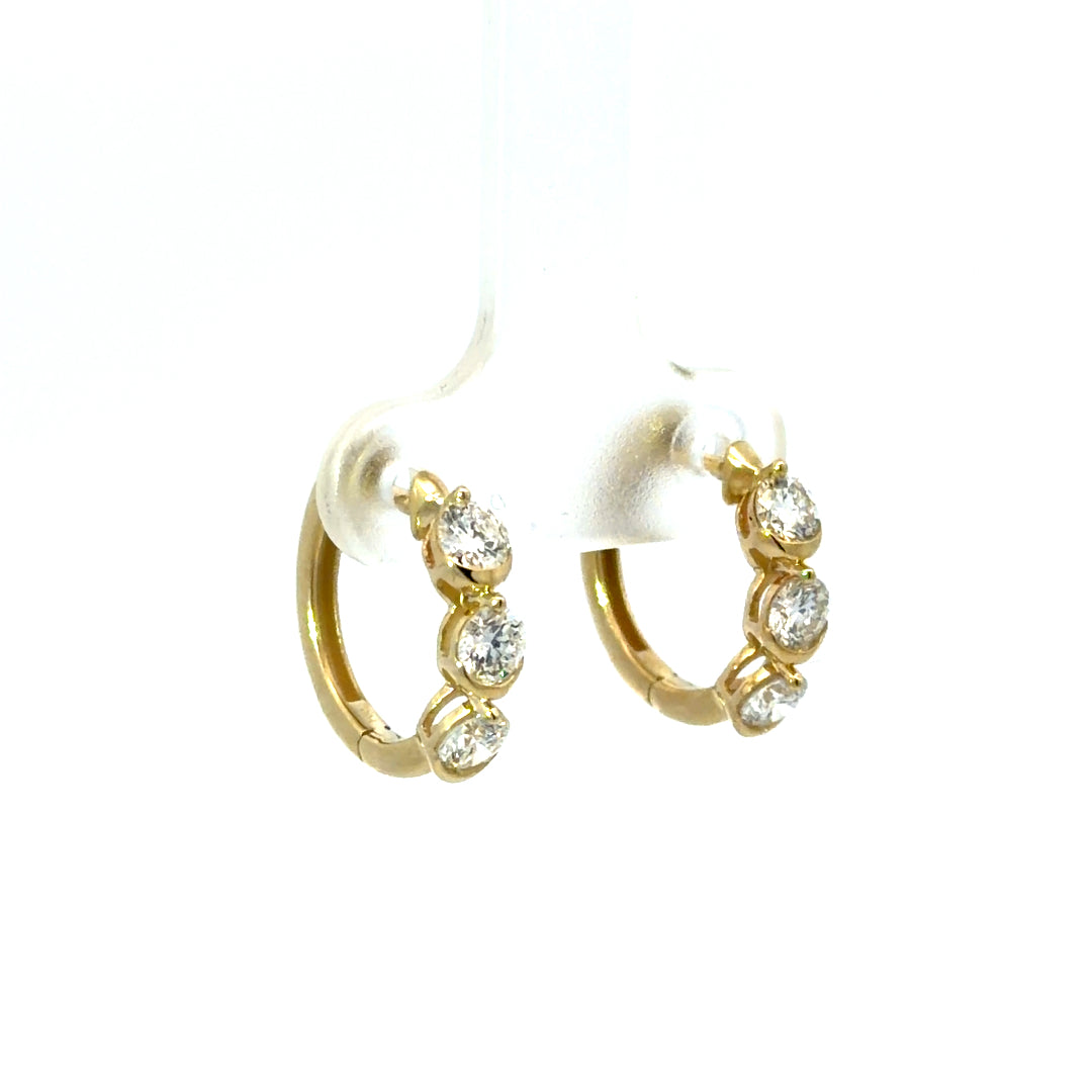 9ct Yellow Gold Lab Grown Diamond Earrings