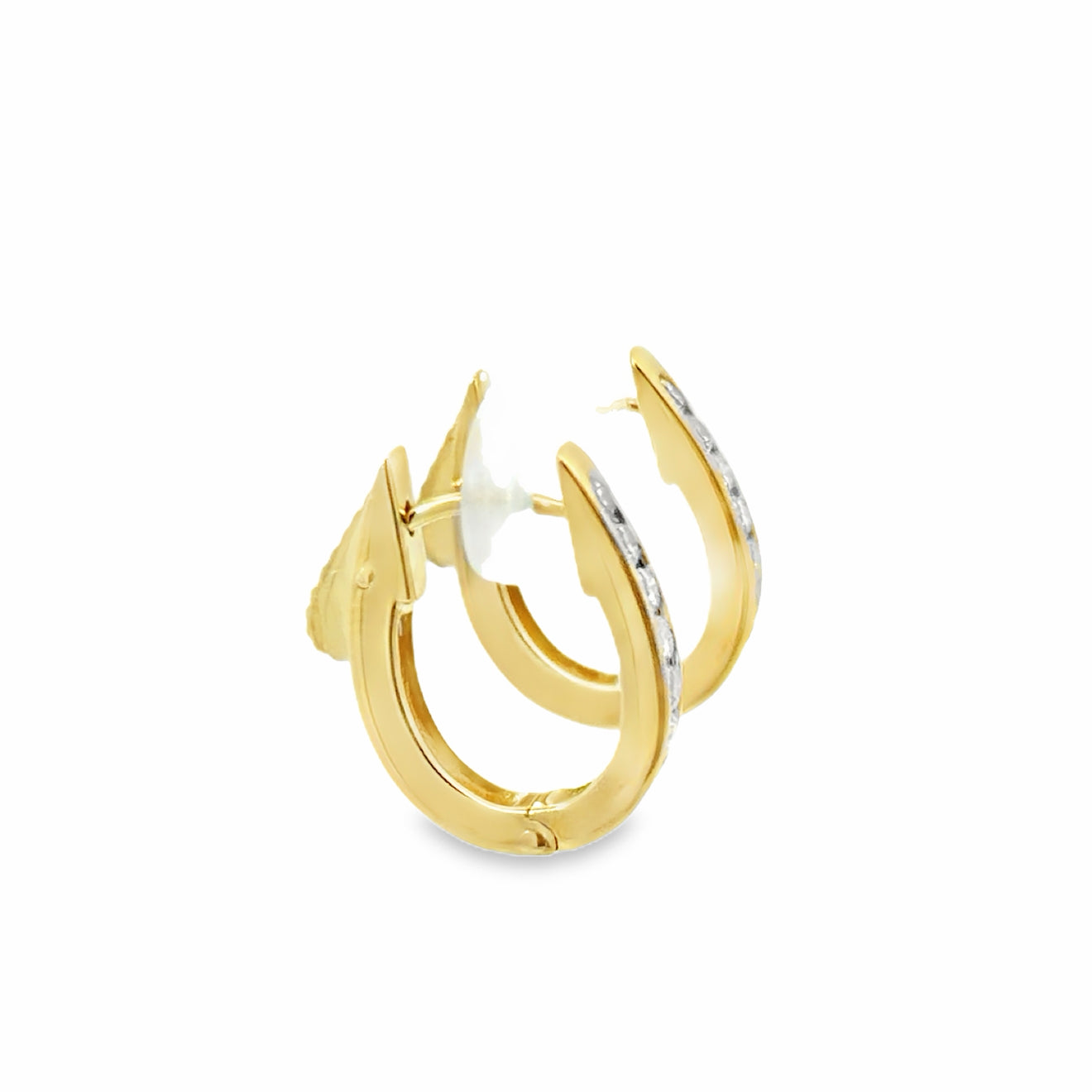 9ct Yellow Gold Diamond Earrings