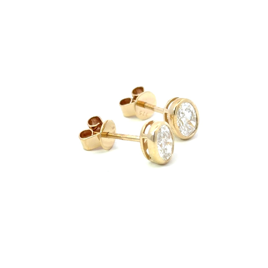 9ct Yellow Gold Lab Diamond Earrings