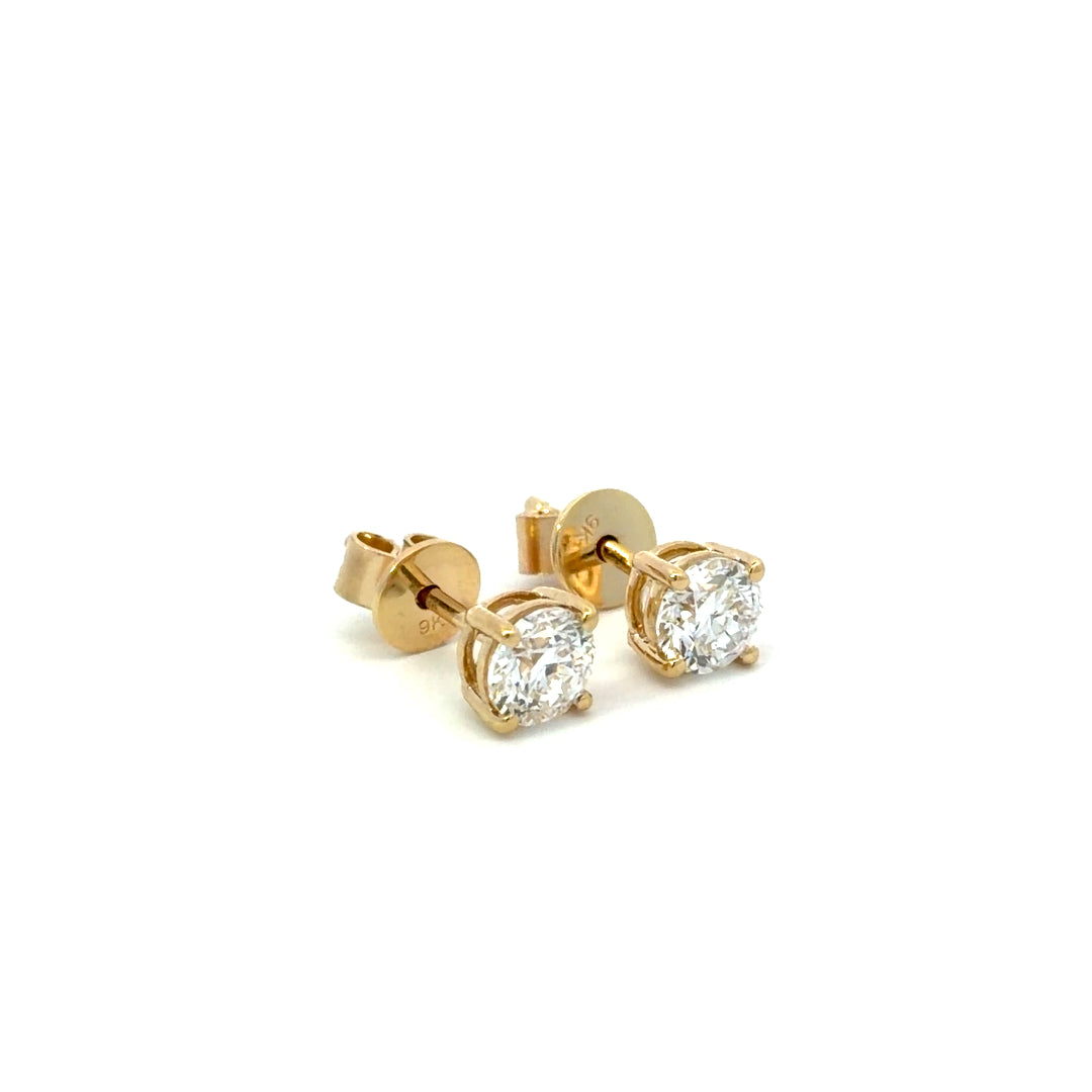 9ct Yellow Gold Lab Diamond Earrings